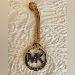 Michael Kors Tan & Silver Colors Logo Purse Bag Charm